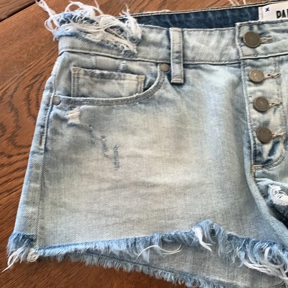 Paige destructed light colored jean shorts - Picture 8 of 10